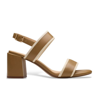 Clarks para mujer. 26181302 Sandalias de piel Ezoria Sling taupe (37), 5 a 8cm, Hebilla, Casual