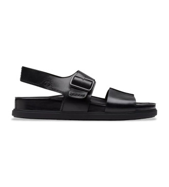 Clarks para hombre. 26180896 Sandalias de piel Torford Strap negro (41.5), 1 a 3cm, Hebilla, Casual