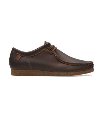 Clarks para hombre. 26159432 Zapatos de piel Shacre II Run marrón (41), Plano, Cordones, Casual