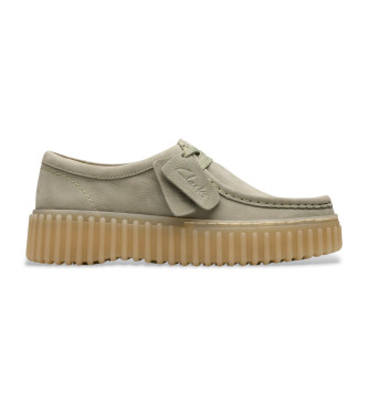 Clarks para mujer. 26181190 Zapatos de piel Torhill Bee verde (40), 3 a 5cm, Cordones, Casual