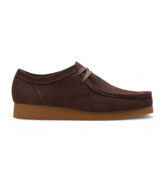Clarks para hombre. 26178279 Zapatos de piel WallabeeEVO marrón (39), Plano, Ante, Cordones, Casual