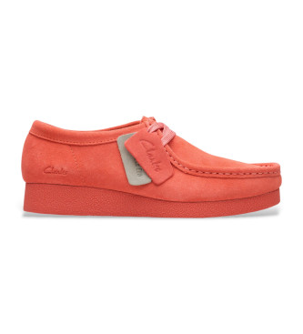 Clarks para mujer. 26181403 Zapatos de piel WallabeeEVOSh coral (41.5), 1 a 3cm, Ante, Cordones, Casual
