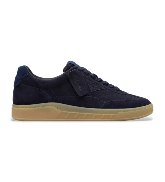 Clarksvoor mannen. 26183362 CraftRally leren schoenen marine (46), Blauw, Plat, Veters, Casual