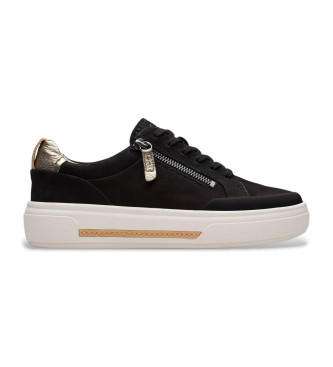 Clarks para mujer. 26182176 Zapatillas de piel Hollyhock Zip negro (37.5), Plano, Cordones, Cremallera, Casual