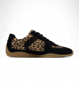 Clarks para mujer. 26183165 Zapatillas de piel Meridor Lo animalprint (41), Plano, Ante, Cordones, Casual, Animal print