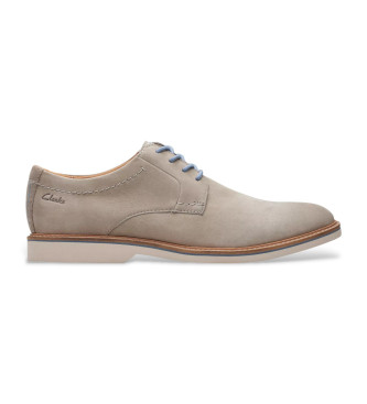 Clarks para hombre. 26176084 Zapatos de piel Atticus LTLace gris (41), Plano, Cordones, Casual