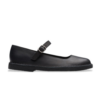Clarks para mujer. 26180450 Zapatos de Piel Desert Jane negro (40), Plano, Hebilla, Casual