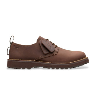 Clarks para hombre. 26178983 Zapatos de piel Solsbury Lace marrón (46), Plano, Cordones, Casual