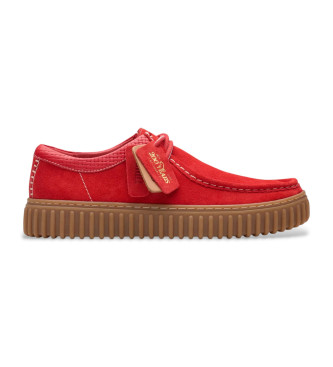 Clarks para hombre. 26180908 Zapatos de piel Torhill Lo rojo (45), Plano, Ante, Cordones, Casual