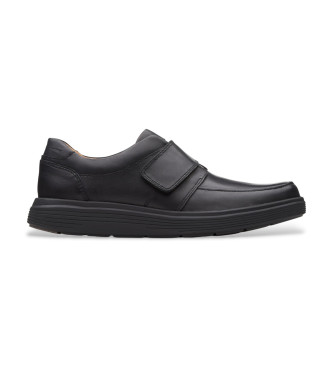 Clarks para hombre. 26136986 Zapatos de piel Un Abode Strap Loafer negro (43), Plano, Velcro, Casual