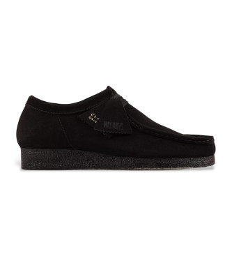 Clarks para hombre. 26155519 Zapatos de piel Wallabee negro (41.5), Plano, Ante, Cordones, Casual