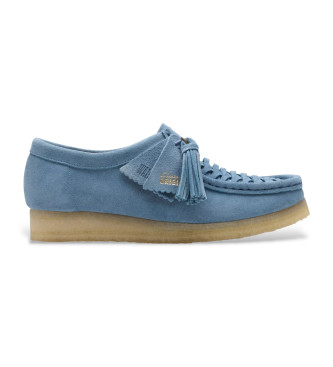 Clarks para mujer. 26180614 Zapatos de piel Wallabee Weave azul (37), Plano, Ante, Cordones, Casual