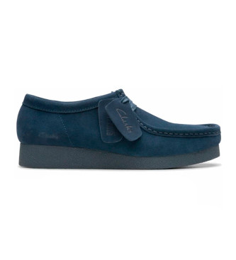 Clarks para mujer. 26178910 Zapatos de piel Wallabeeevosh marino (38), Azul, Plano, Ante, Cordones, Casual, Clarks outlet 2024.