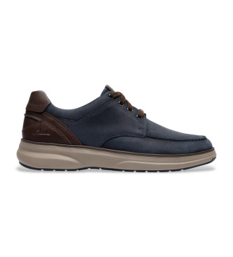 Clarks para hombre. 26184429 Zapatillas de Piel Mullan Moc marino (40), Plano, Cordones, Casual