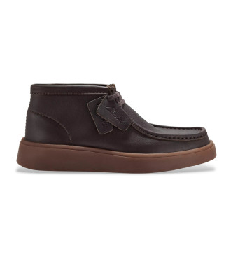 Clarks para hombre. 26183441 Zapatillas de Piel Torview Hi marrón (40), Plano, Cordones, Casual