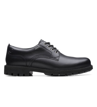 Clarks para hombre. 26173437 Zapatos de piel BatcombeTieGTX negro (44.5), Plano, Cordones, Casual