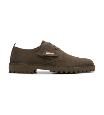 Clarks para hombre. 26178198 Zapatos de piel Desert Rock Lo Mole kaki (46), Plano, Cordones, Casual, Verde