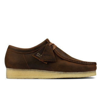 Clarks para hombre. 26156605 Zapatos de piel Wallabee marrón (40), Plano, Cordones, Casual