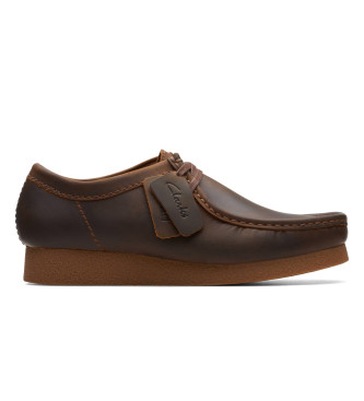 Clarks para hombre. 26172819 Zapatos de piel Wallabee EVO marrón (43), Plano, Cordones, Casual