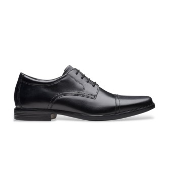 Clarks para hombre. 26162012 Zapatos de Piel Howard Cap negro (41), Plano, 1 a 3cm, Cordones, Casual, Fiesta, Clásico