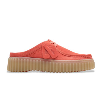 Clarks para mujer. 26181194 Zuecos de piel Torhill coral (37), 3 a 5cm, Ninguno, Casual