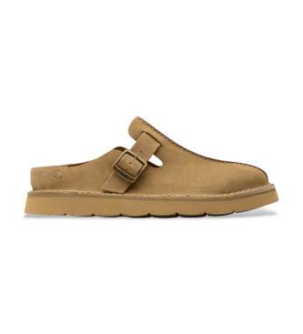 Clarks para hombre. 26180882 Zuecos de Piel Solsbury marrón (45), Plano, Ante, Ninguno, Casual