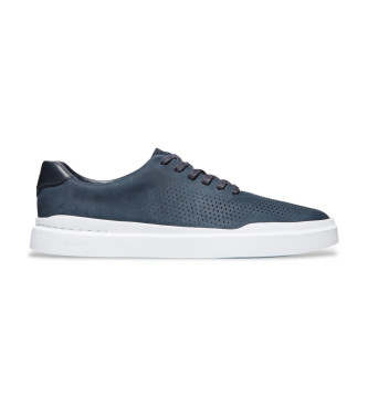 Cole Haan para hombre. C31422 Zapatillas de Piel GrandPro Rally Laser Cut marino (41), Plano, Cordones, Casual