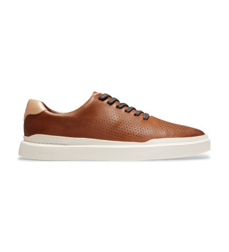 Cole Haan para hombre. C31218 Zapatillas de Piel GrandPro Rally Laser Cut marrón (42), Plano, Cordones, Casual