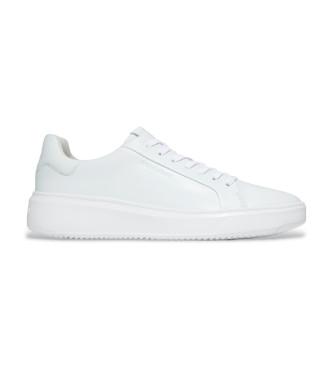 Cole Haan para hombre. C35573 Zapatillas de Piel GrandPro Topspin blanco (45), Plano, Cordones, Casual