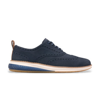 Cole Haan para homem. C40680 OriginalGrand Energyweave Wingtip Navy Oxford Leather Sneakers (42), Couro, Plano, Cordão, Casual, Marinho