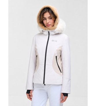 Colmar -1VC Chaqueta de esquí Yin & Yang con piel sintética blanco roto