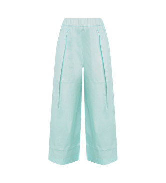 Colmarvoor vrouwen. 0600-4ZA Blauwe broek met wijde pijpen (46), Casual, Katoen