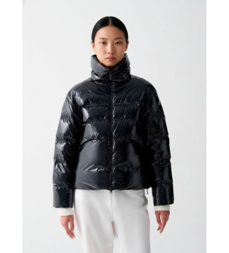 Colmar para hombre. 2269 Plumífero Brillante con cuello alto negro (46), Casual, Poliamida