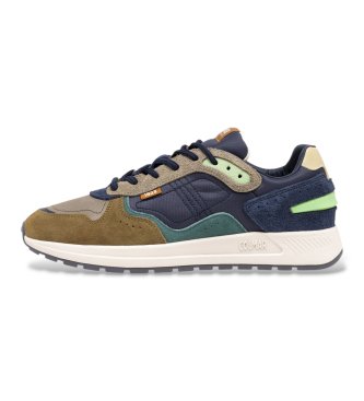 marinfärgade Logan Effect-sneakers i skinn, flerfärgade