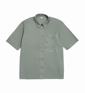 C.P. Company para hombre. 18CMSH249A005328G Camisa Bolsillo verde (S), Casual, Algodón, Manga corta
