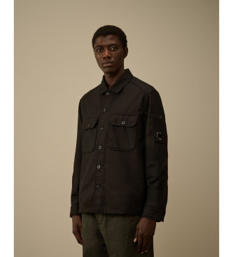 C.P. Company Para Hombre. 19CMOS271A110498A Camisa Felt Lens Negro (S), Casual, Lana