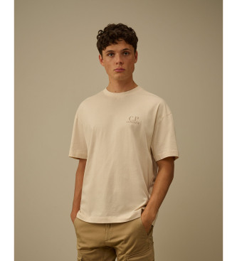C.P. Company para hombre. 20CMTS086A005100W Camiseta 30/1 Sleeve Logo beige (M), Casual, Algodón, Manga corta