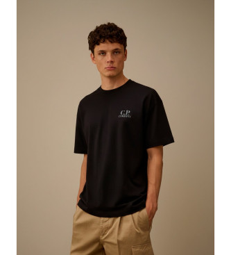 C.P. Company para hombre. 20CMTS086A005100W Camiseta 30/1 Sleeve Logo negro (L), Casual, Algodón, Manga corta