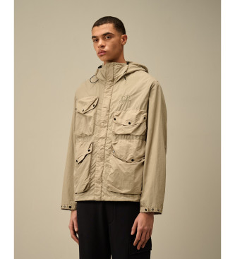 C.P. Company para homem. 18CMOW050A005991G Casaco Flatt Google bege (M), Casual, Poliamida, Manga comprida
