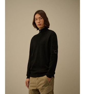 C.P. Company para hombre. 19CMKN201A006595A Jersey con media cremallera y lentes Re-Wool negro (S), Casual, Lana
