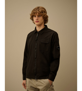 C P Company Sobrecamisa Organic Zip negro