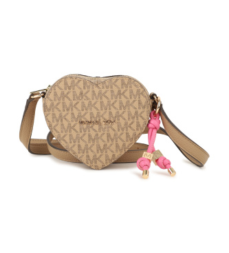 Michael Kors para niña. R30646 Bolso corazón marrón (OSFA), Casual, Poliuretano, moda infantil
