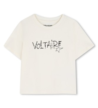 Zadig & Voltaire para niña. X60531 Camiseta M.C. blanco (10años= 138cm), Casual, Algodón, Manga corta, moda infantil