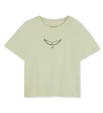Zadig & Voltaire para niña. X60531 Camiseta M.C. verde (12años= 150cm), Casual, Algodón, Manga corta, moda infantil