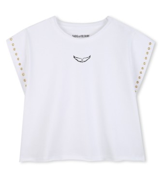 Zadig & Voltaire para niña. X60536 Camiseta M.C. blanco (12años= 150cm), Casual, Algodón, Manga corta, moda infantil