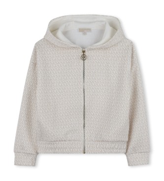 Michael Kors para niña. R30589 Sudadera con capucha gris (12años= 150cm), Casual, Poliéster, moda infantil