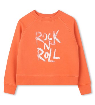 Zadig & Voltaire para niña. X60537 Sudadera de cuello redondo naranja (16años= 176cm), Casual, Algodón, moda infantil