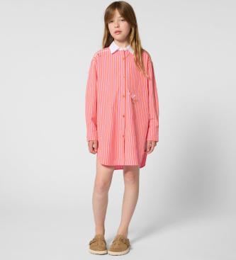 Zadig & Voltaire para niña. X60555 Vestido camisero rosa (16años= 176cm), Casual, Algodón, Manga larga, moda infantil