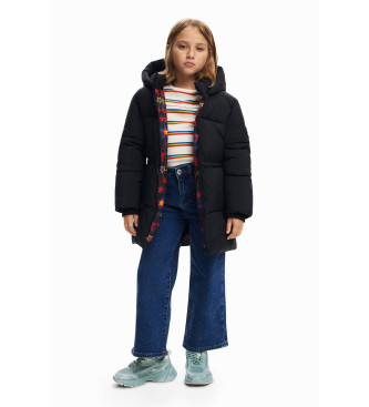 Desigual para niña. 24WGEW01 Abrigo de plumas largo negro (13/14años= 164cm), Casual, Poliamida, moda infantil, Desigual outlet 2024.
