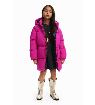 Desigual para mujer/niña. 24WGEW01 Abrigo de plumas largo rosa (14años= 164cm), Casual, Poliamida, moda infantil, Desigual outlet 2024.